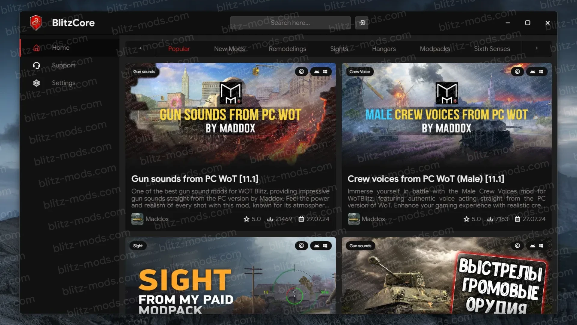 BlitzCore - Easy way to use mods for WoTBlitz